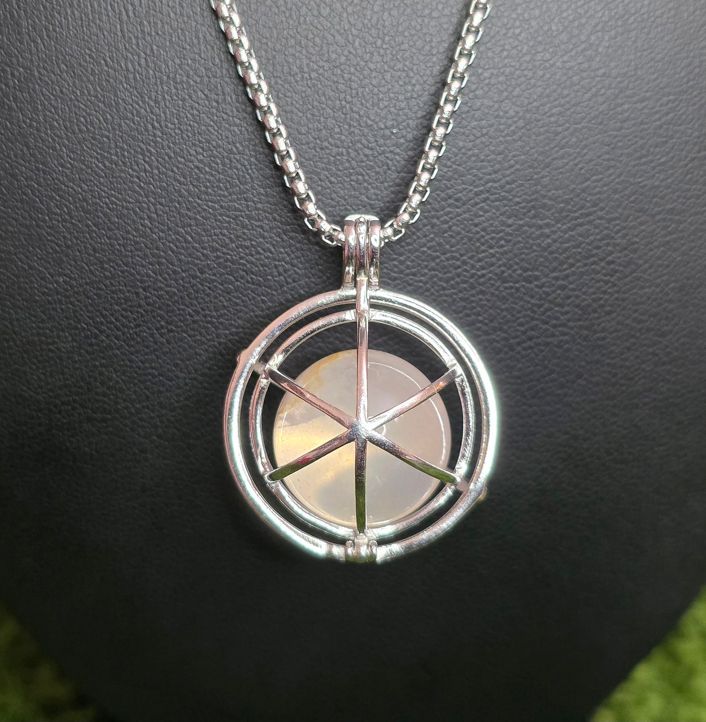 Rose Quartz Mini Sphere Cage Pendant