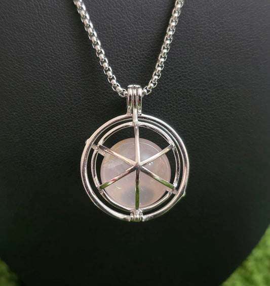 Rose Quartz Mini Sphere Cage Pendant