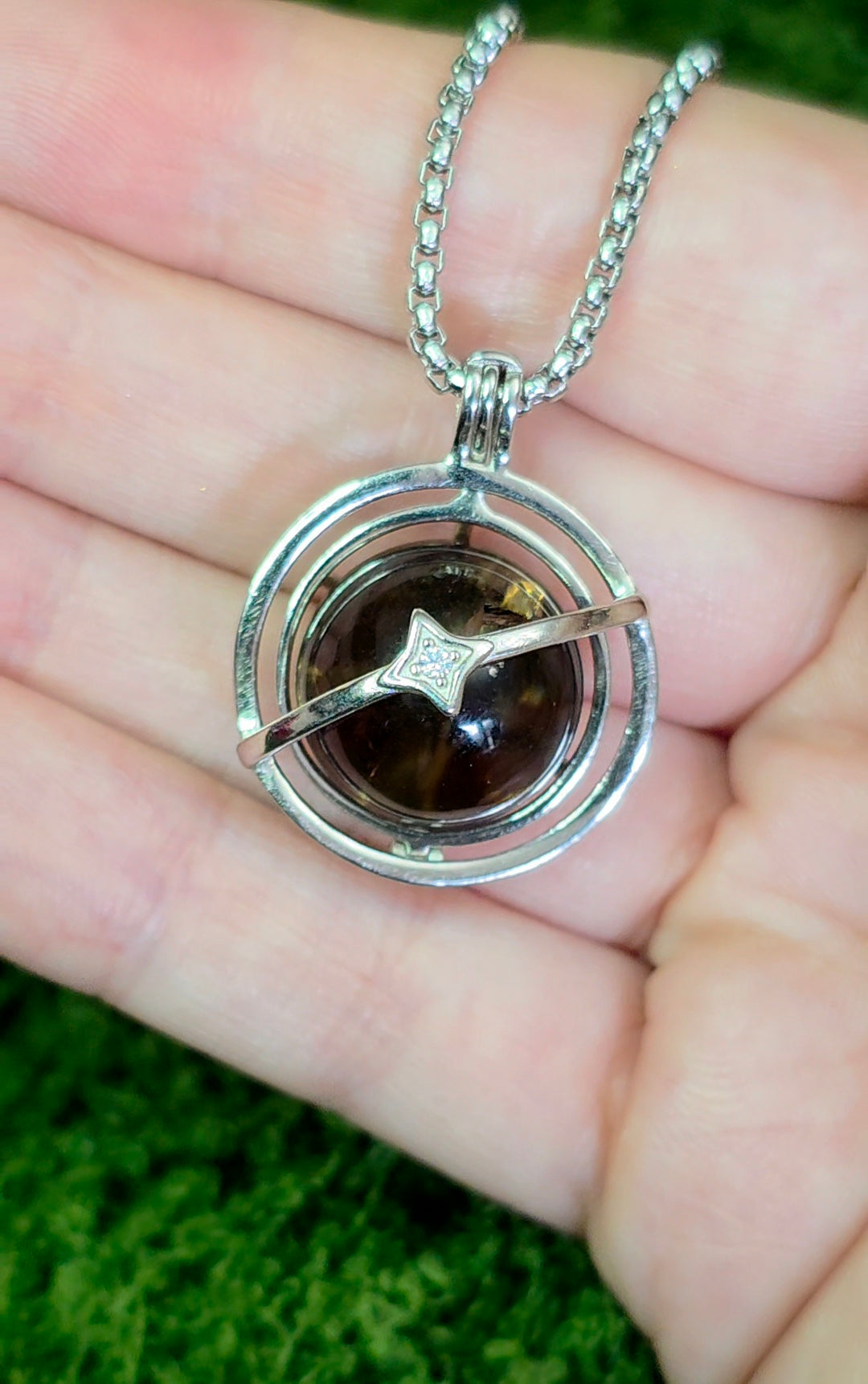Smokey Quartz Mini Sphere Cage Pendant