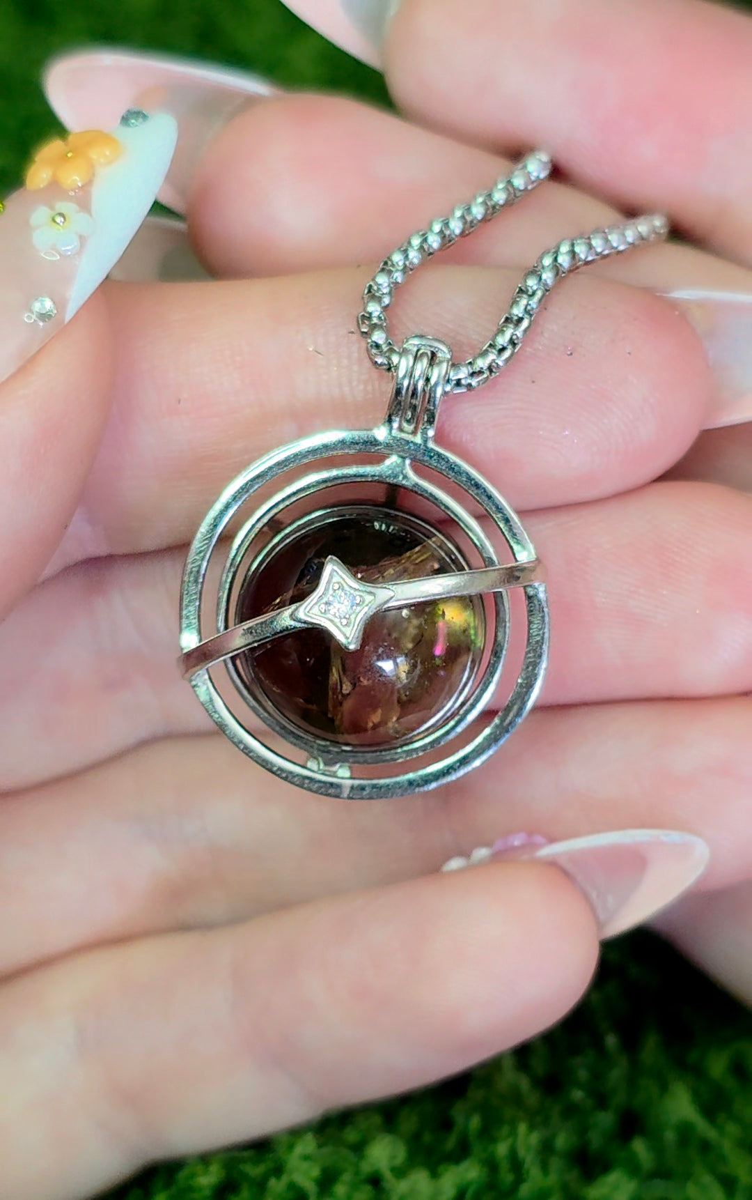 Smokey Quartz Mini Sphere Cage Pendant