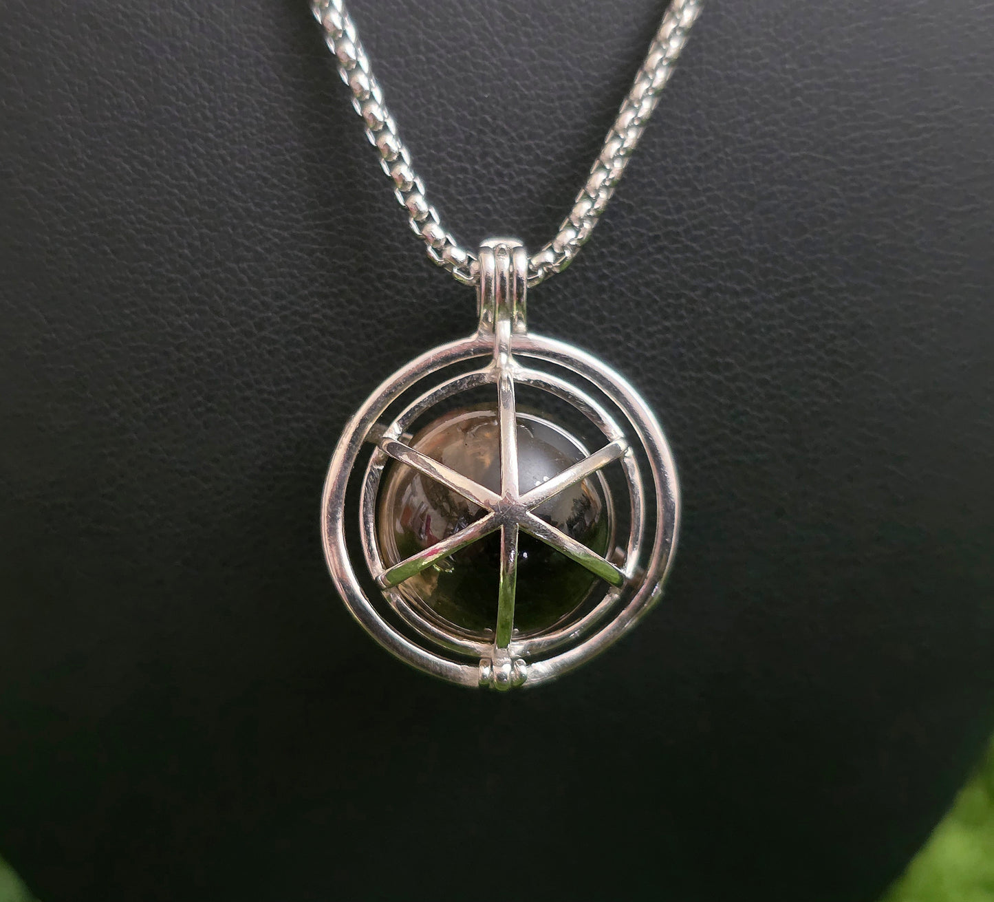 Smokey Quartz Mini Sphere Cage Pendant