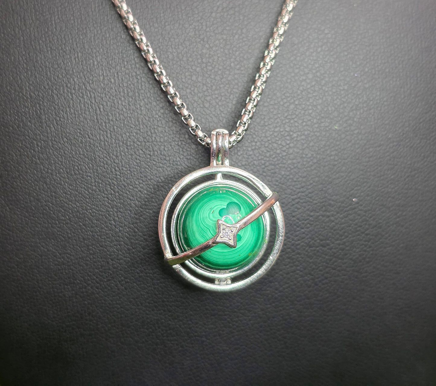 Malachite Mini Sphere Cage Pendant