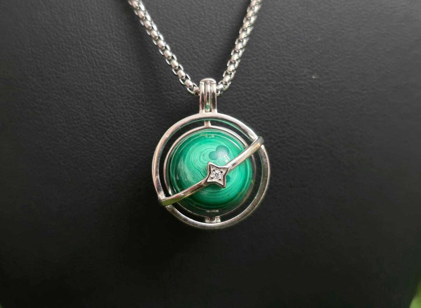 Malachite Mini Sphere Cage Pendant