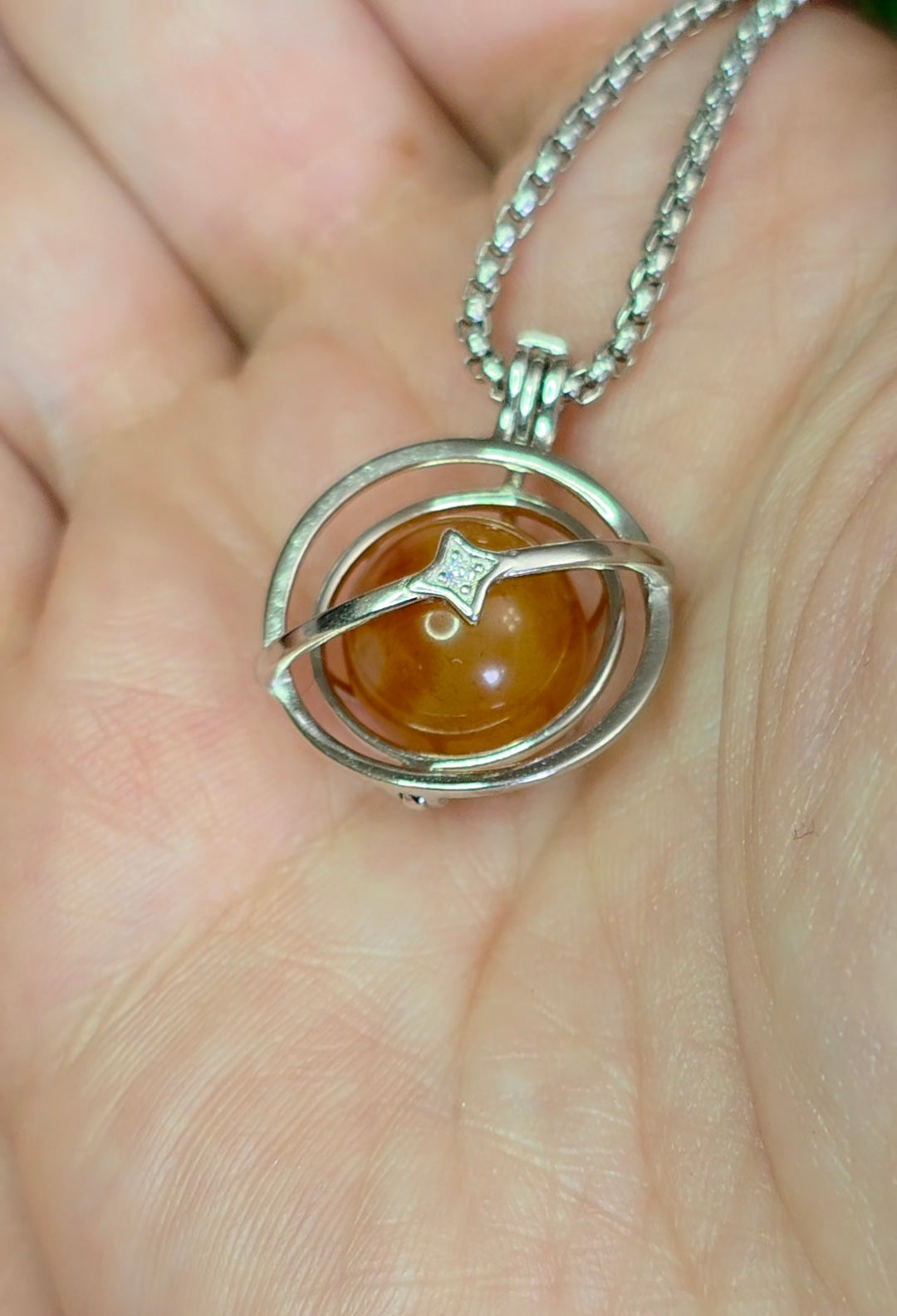 Carnelian Mini Sphere Cage Pendant