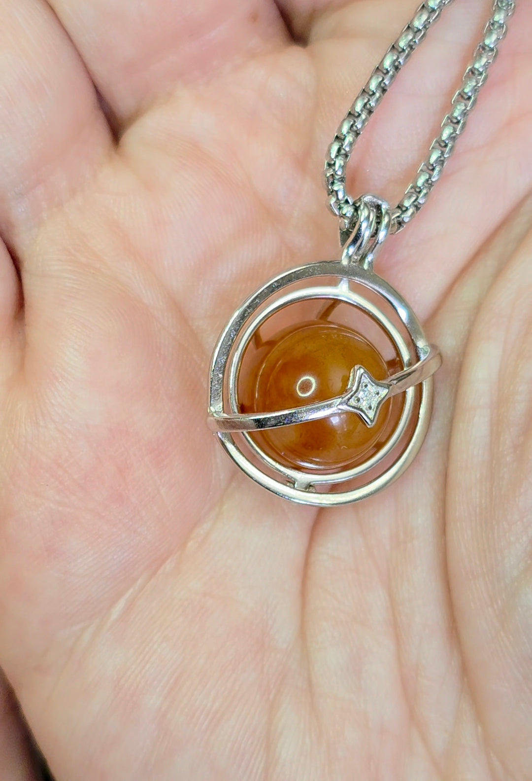 Carnelian Mini Sphere Cage Pendant