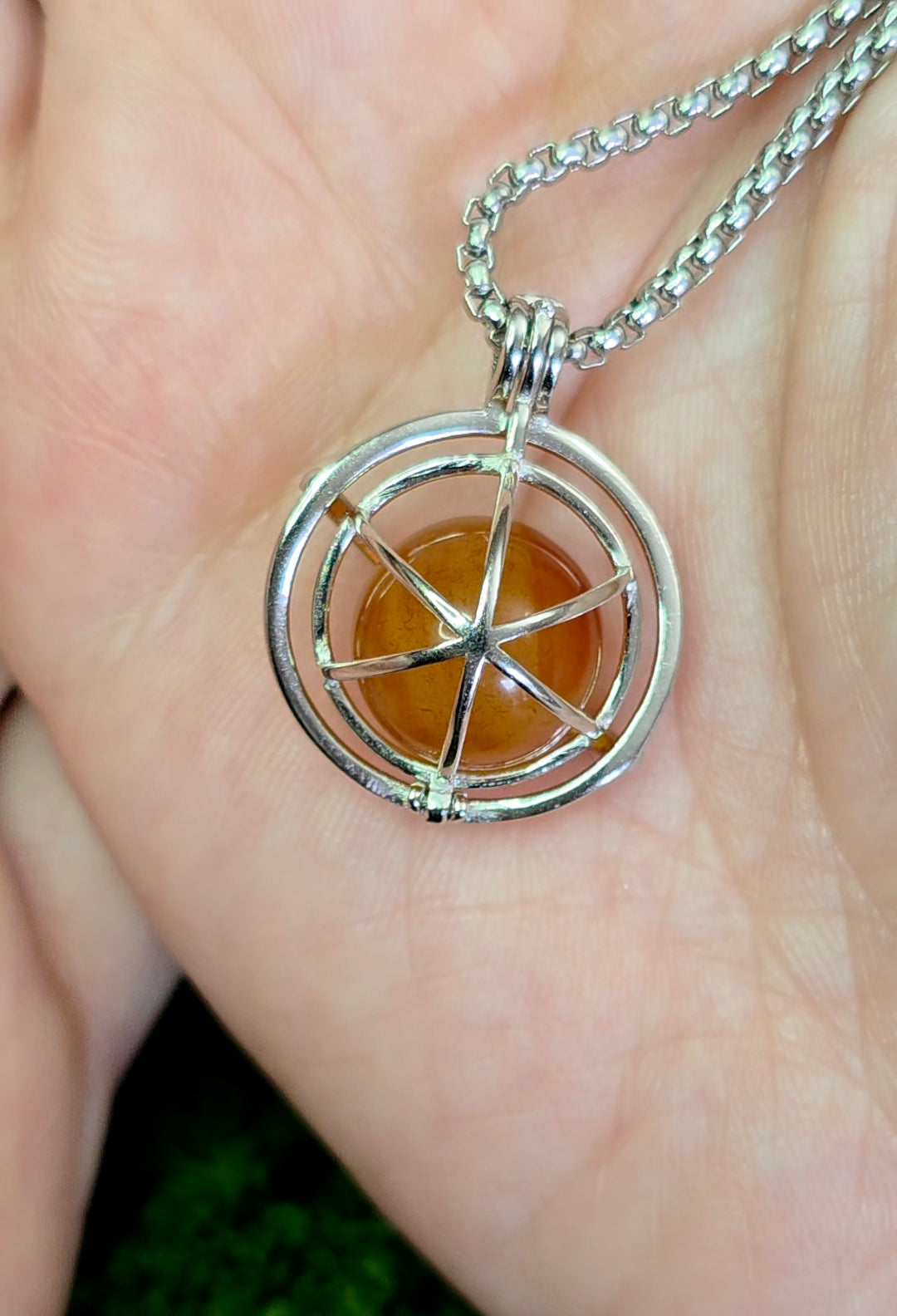 Carnelian Mini Sphere Cage Pendant