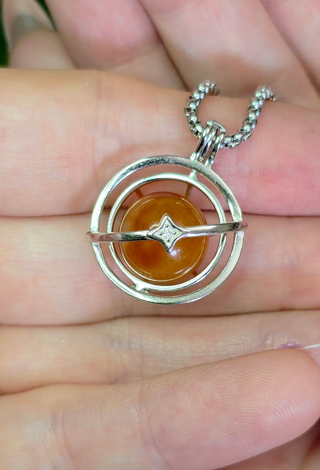 Carnelian Mini Sphere Cage Pendant