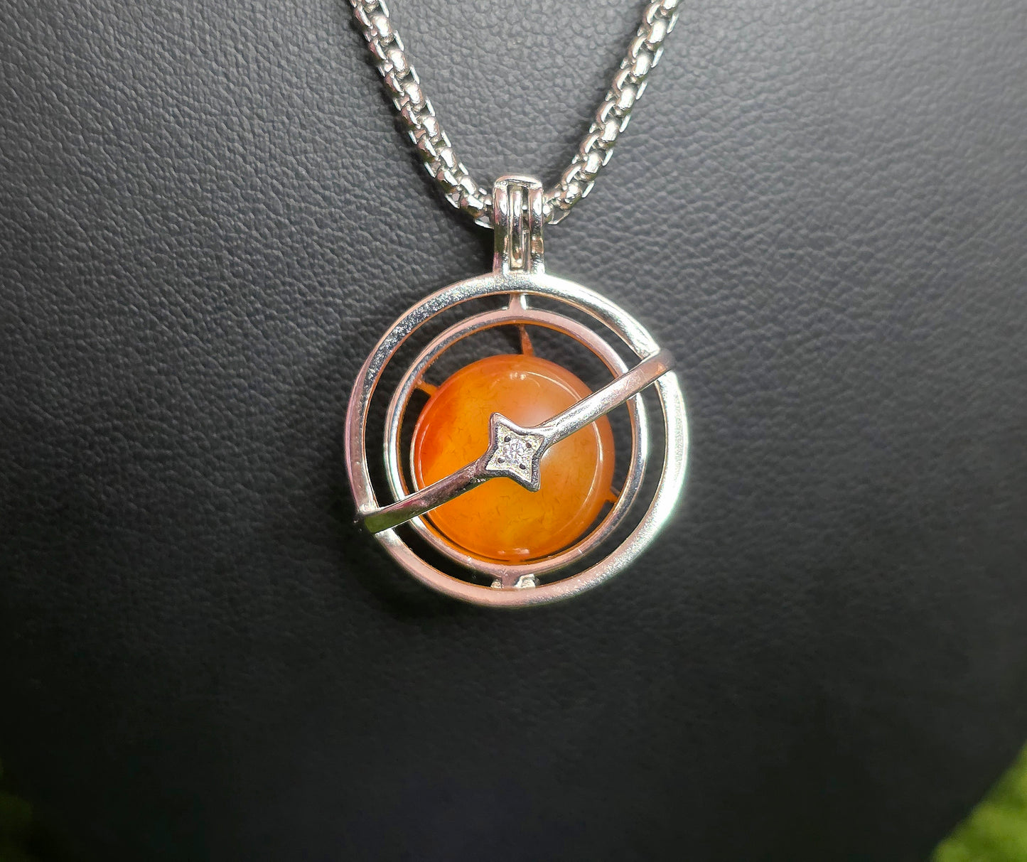 Carnelian Mini Sphere Cage Pendant