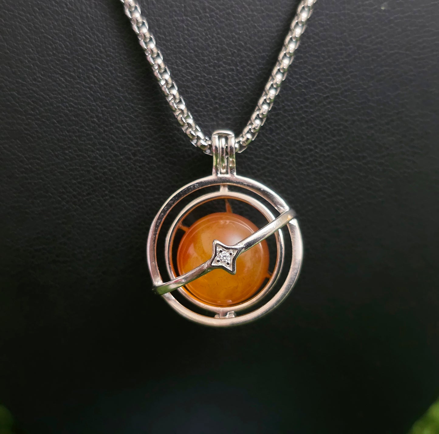Carnelian Mini Sphere Cage Pendant