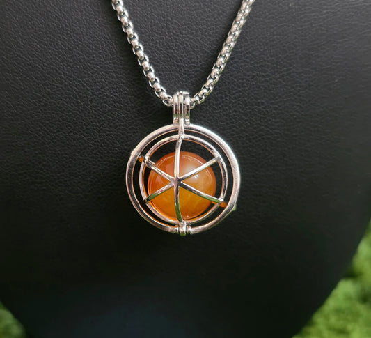 Carnelian Mini Sphere Cage Pendant