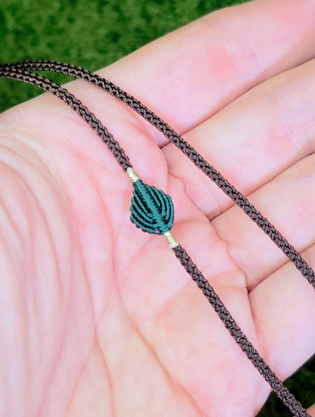Red Moss Agate Disc Necklace A