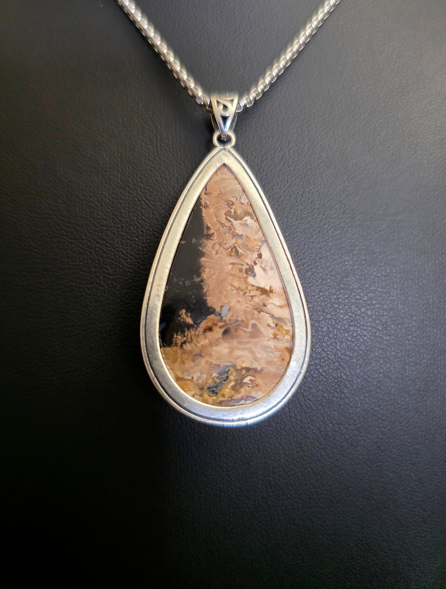 Fossilized Palm Root Teardrop Pendant A