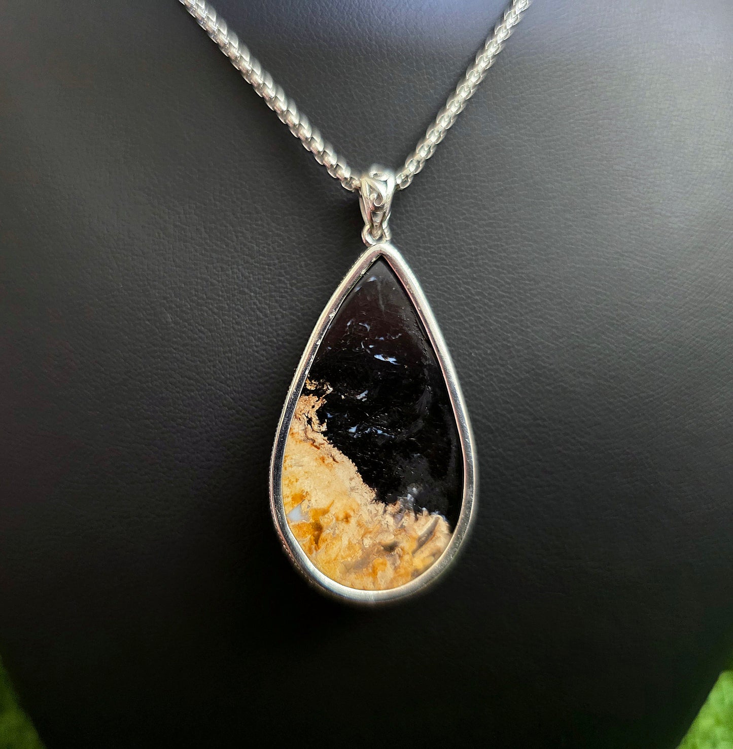 Fossilized Palm Root Teardrop Pendant B