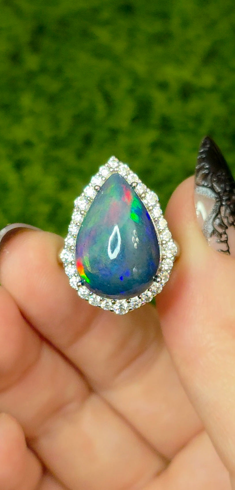 Black Opal Cocktail Ring