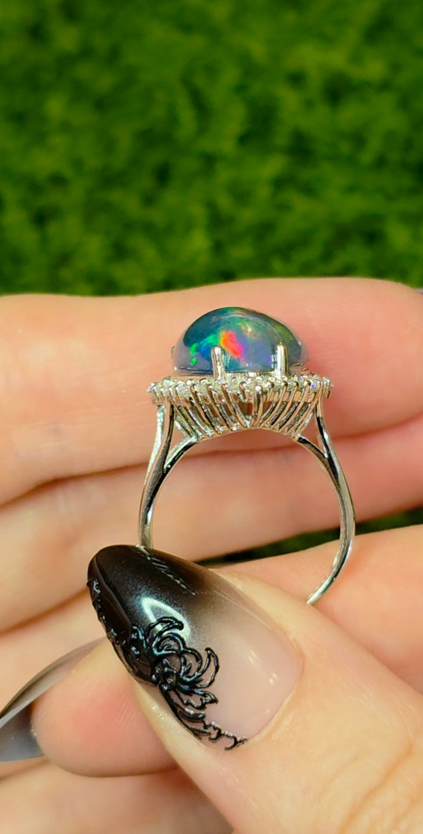 Black Opal Cocktail Ring