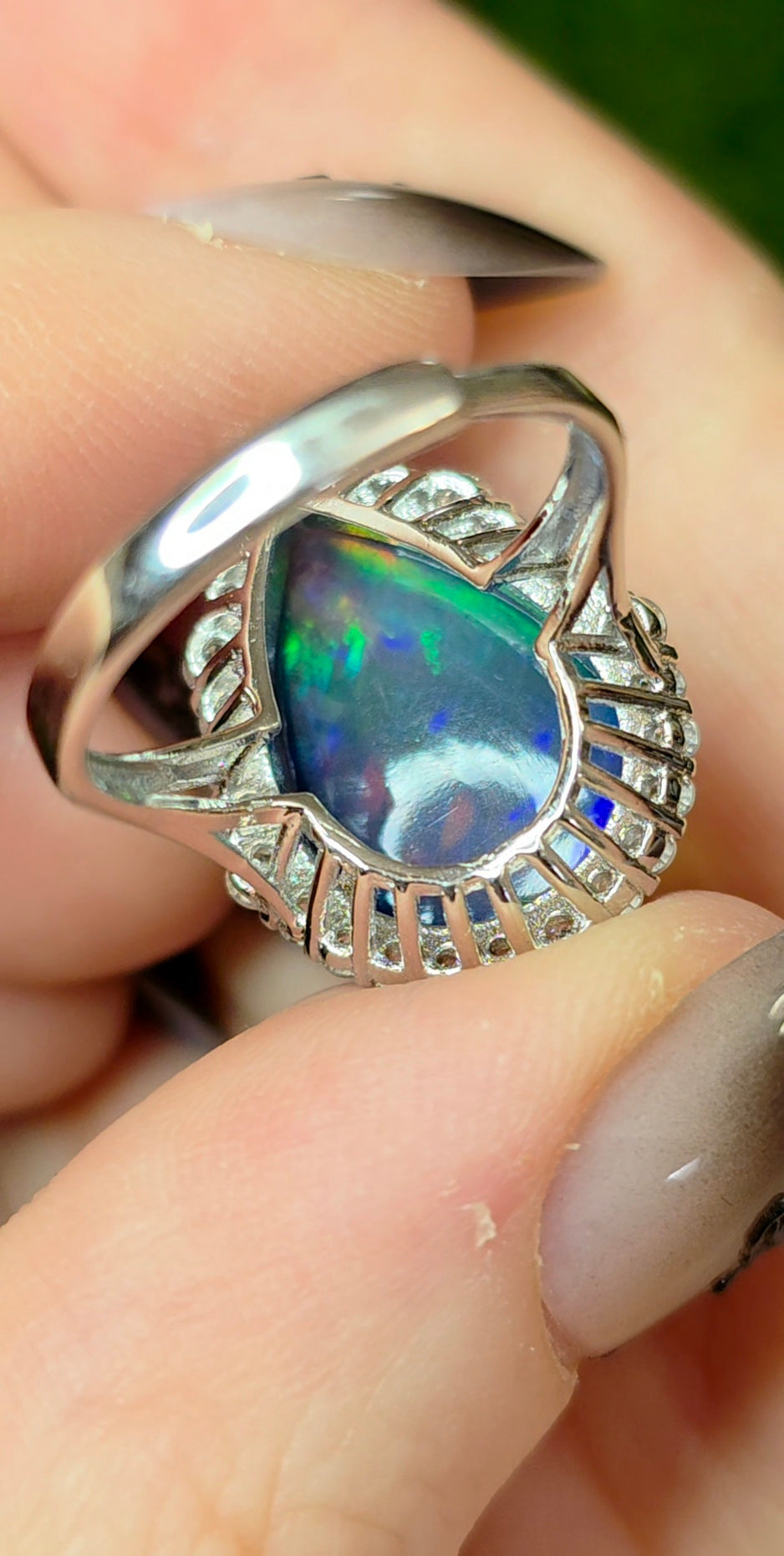 Black Opal Cocktail Ring
