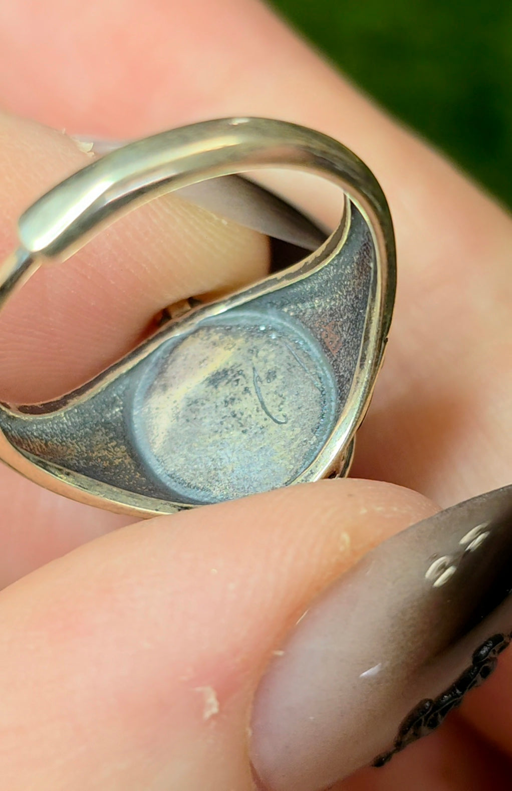 Black Opal Poison Ring