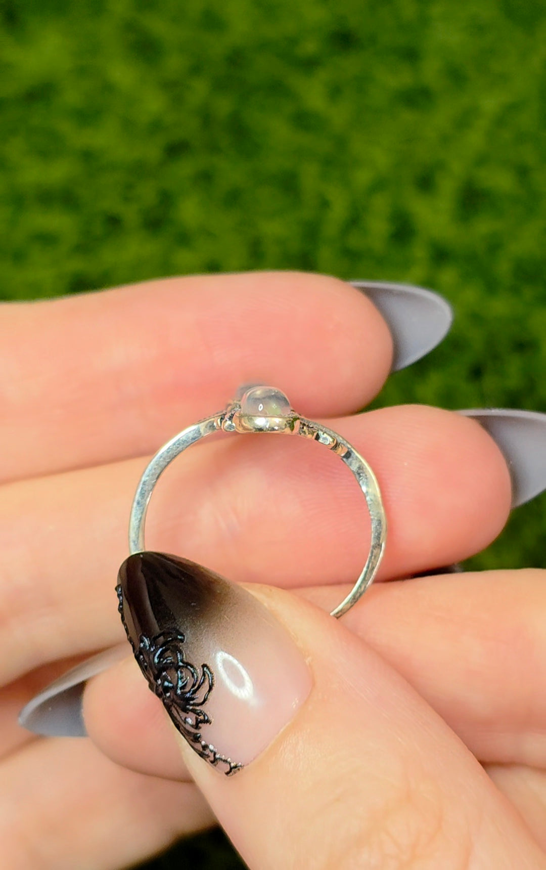 Rainbow Moonstone and Opal Ring