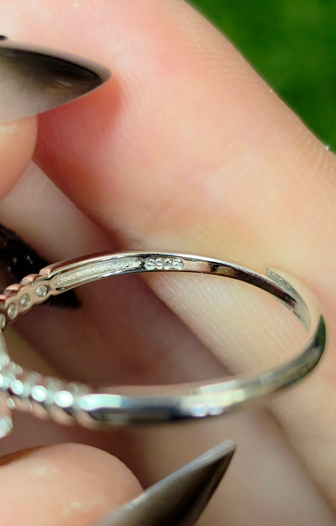 Assymetrical Green Baltic Amber Ring