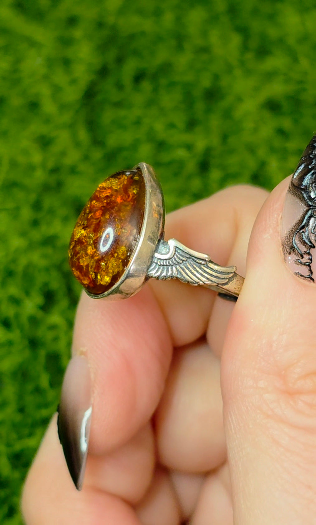 Baltic Amber Winged Ring