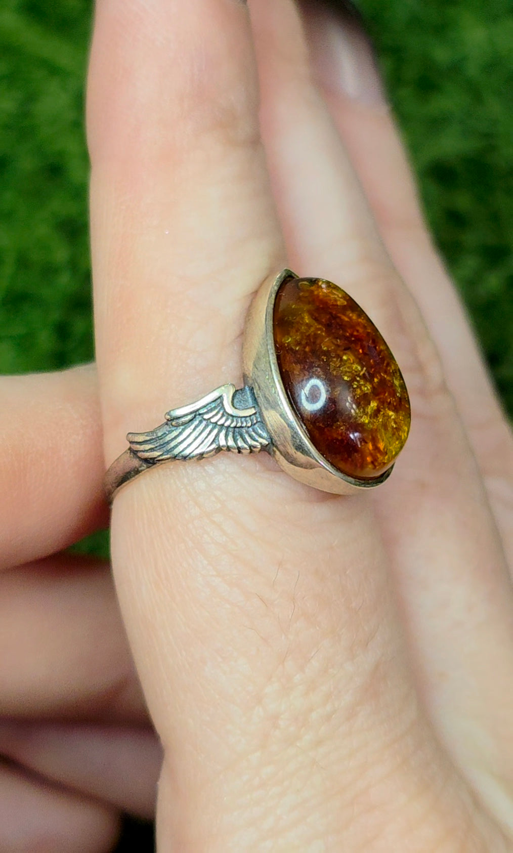 Baltic Amber Winged Ring