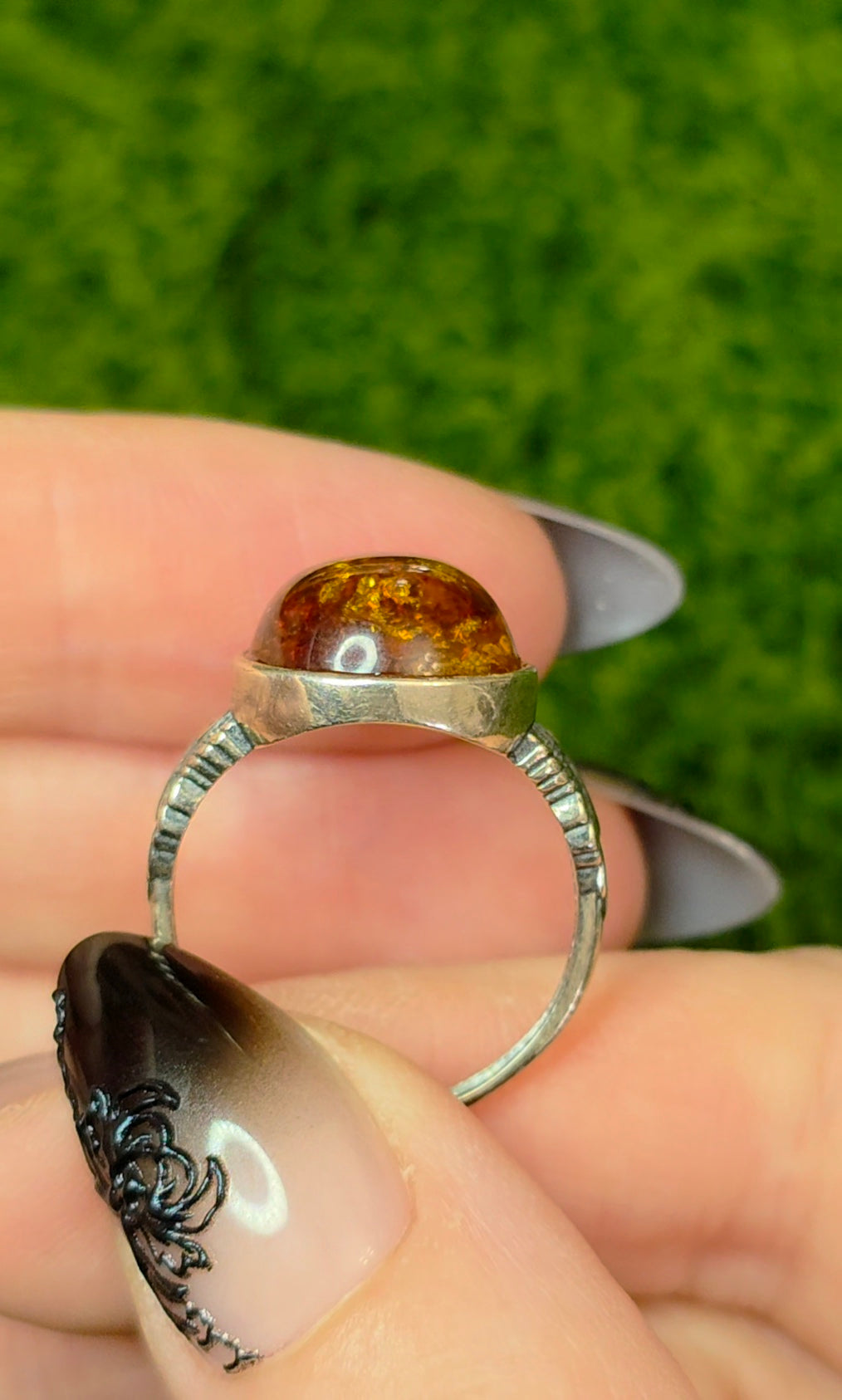 Baltic Amber Winged Ring