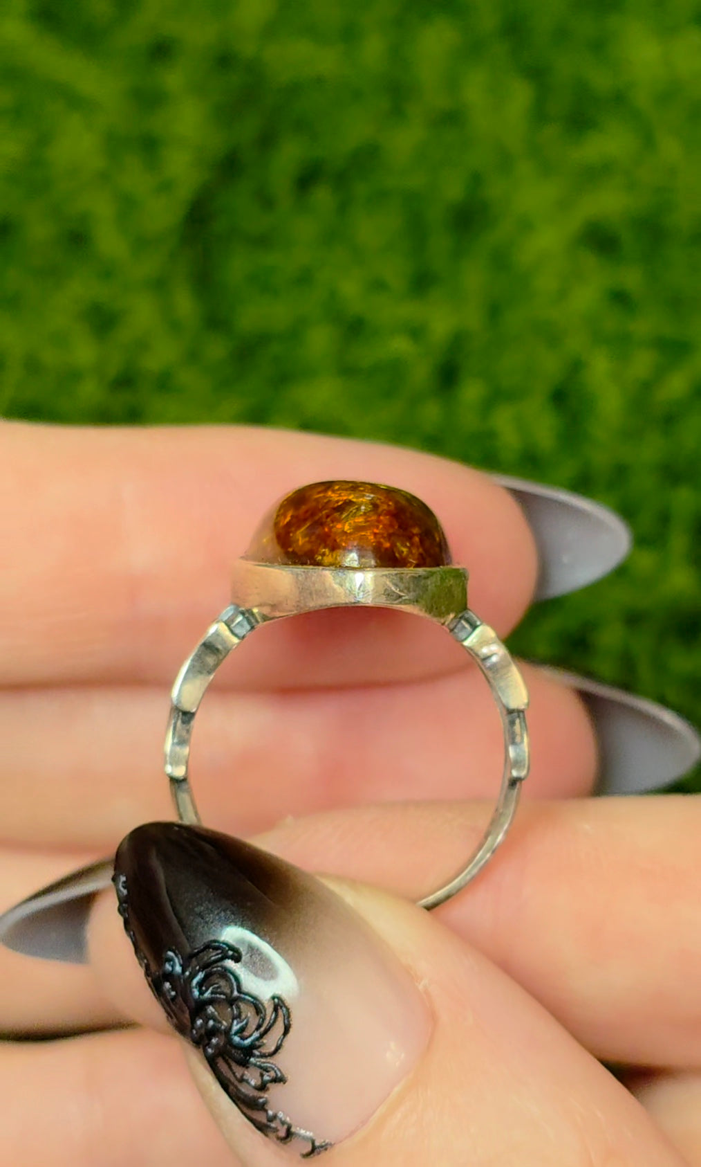 Baltic Amber Winged Ring