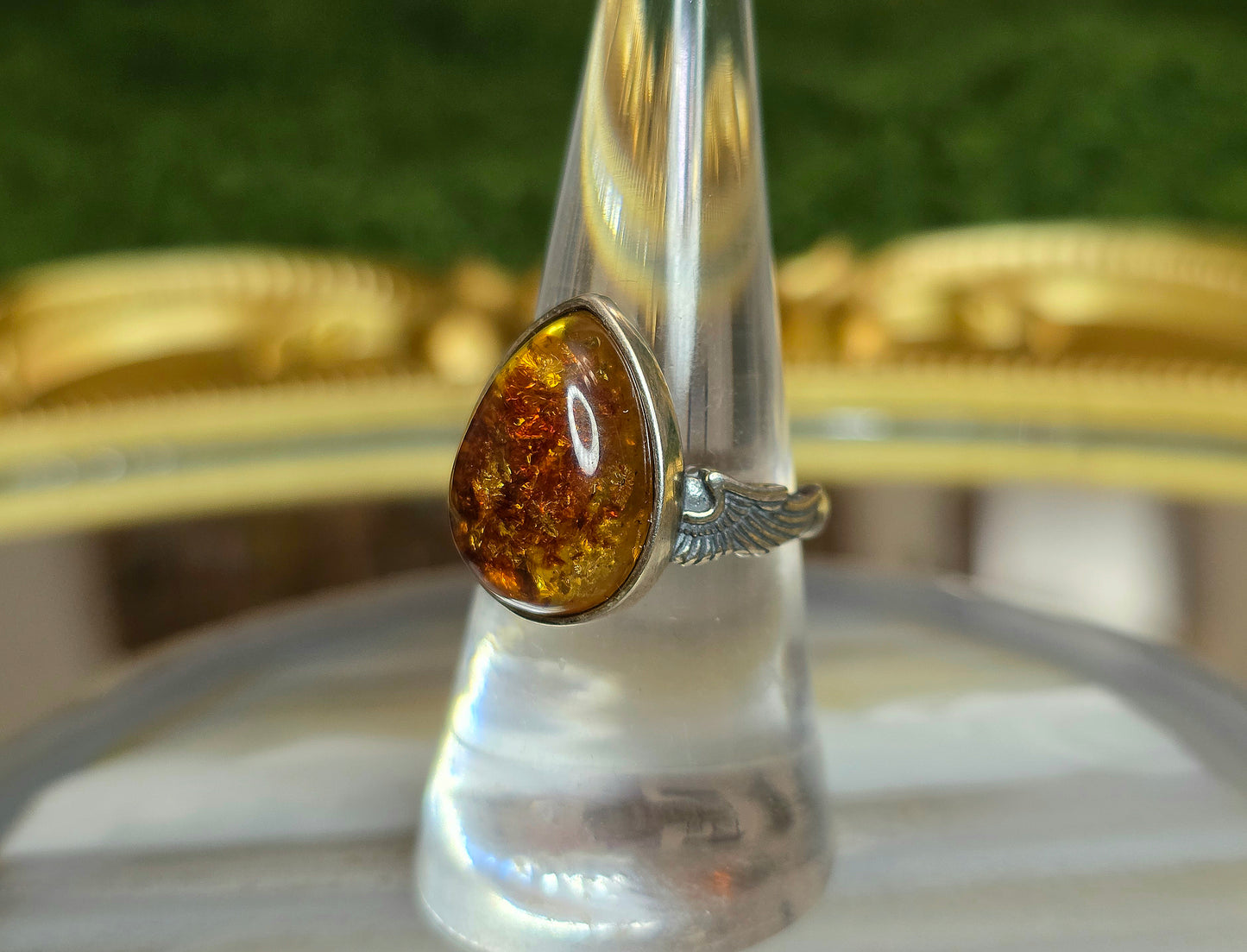 Baltic Amber Winged Ring