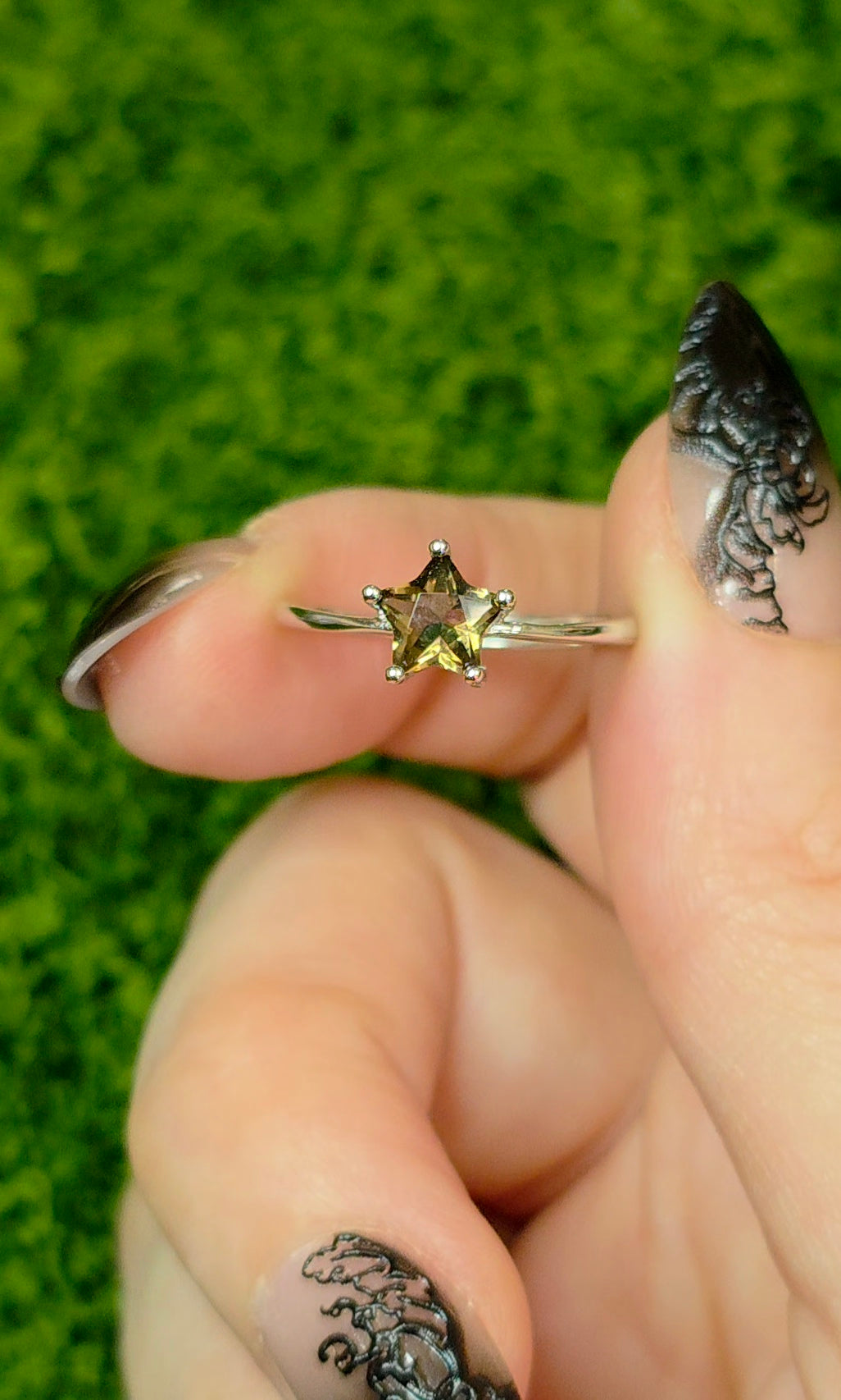 Smokey Quartz Star Ring B