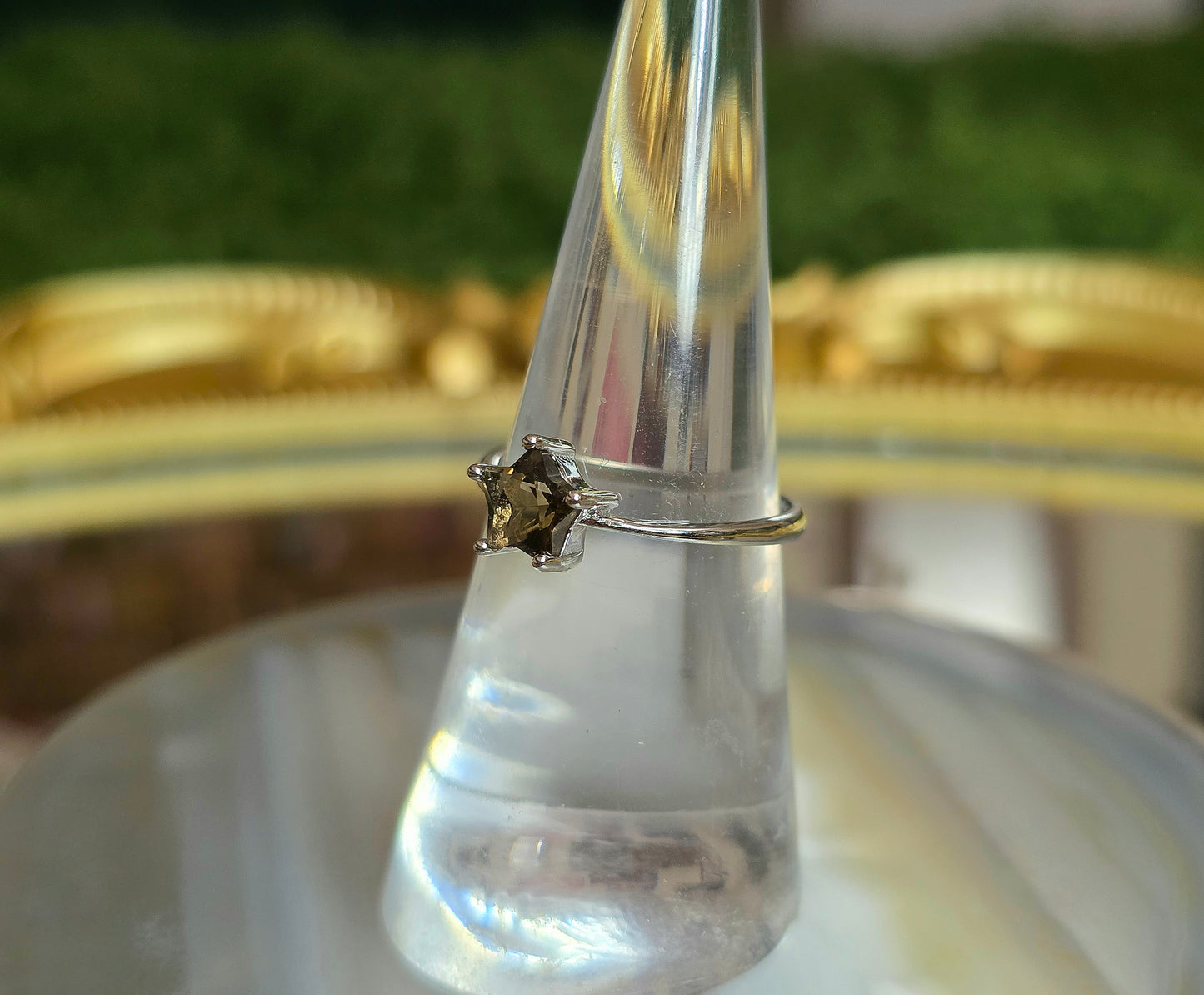 Smokey Quartz Star Ring B