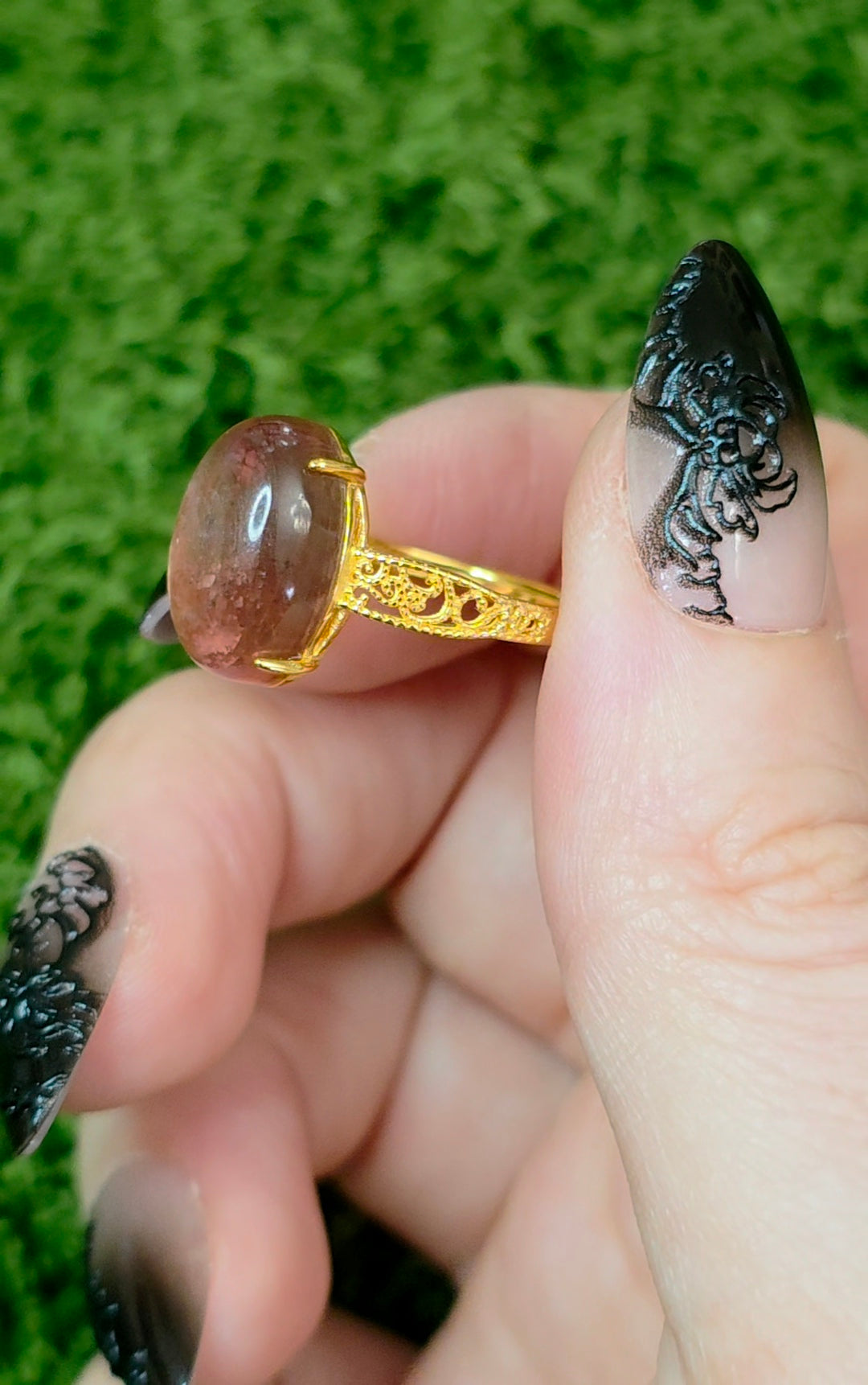 Purple Gem Lepidolite Ring B