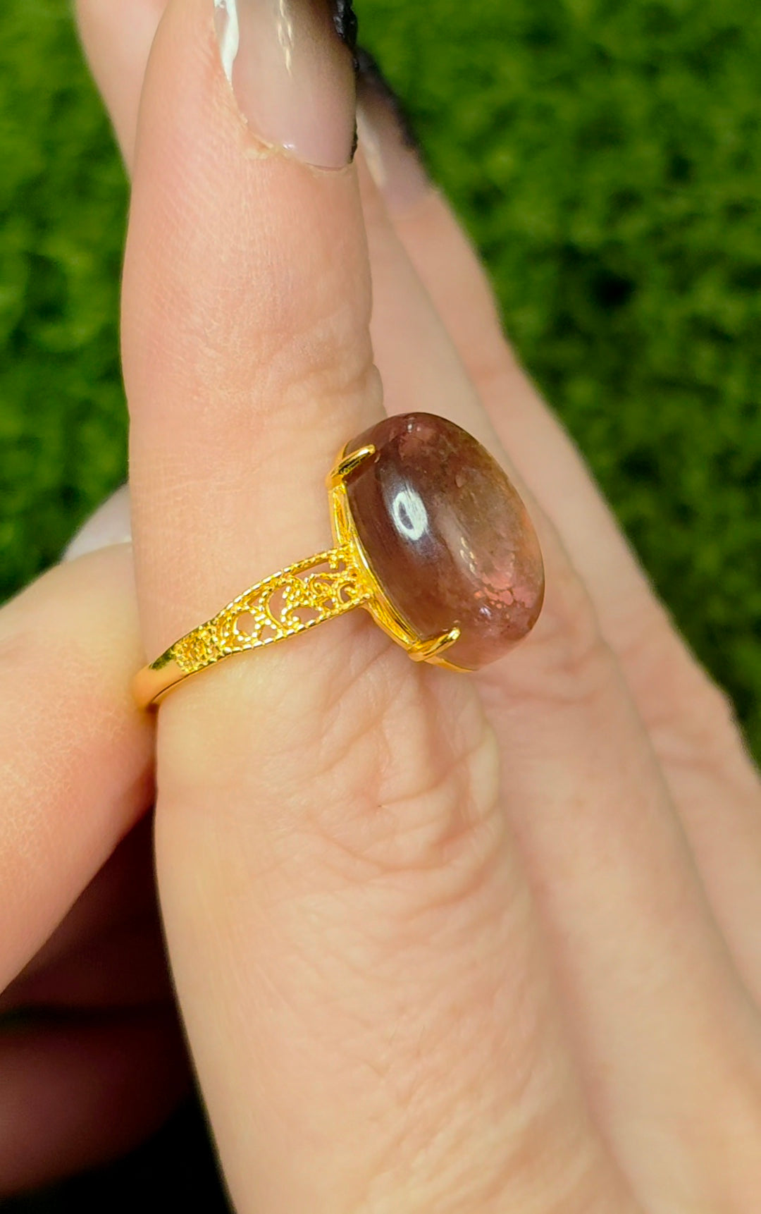 Purple Gem Lepidolite Ring B