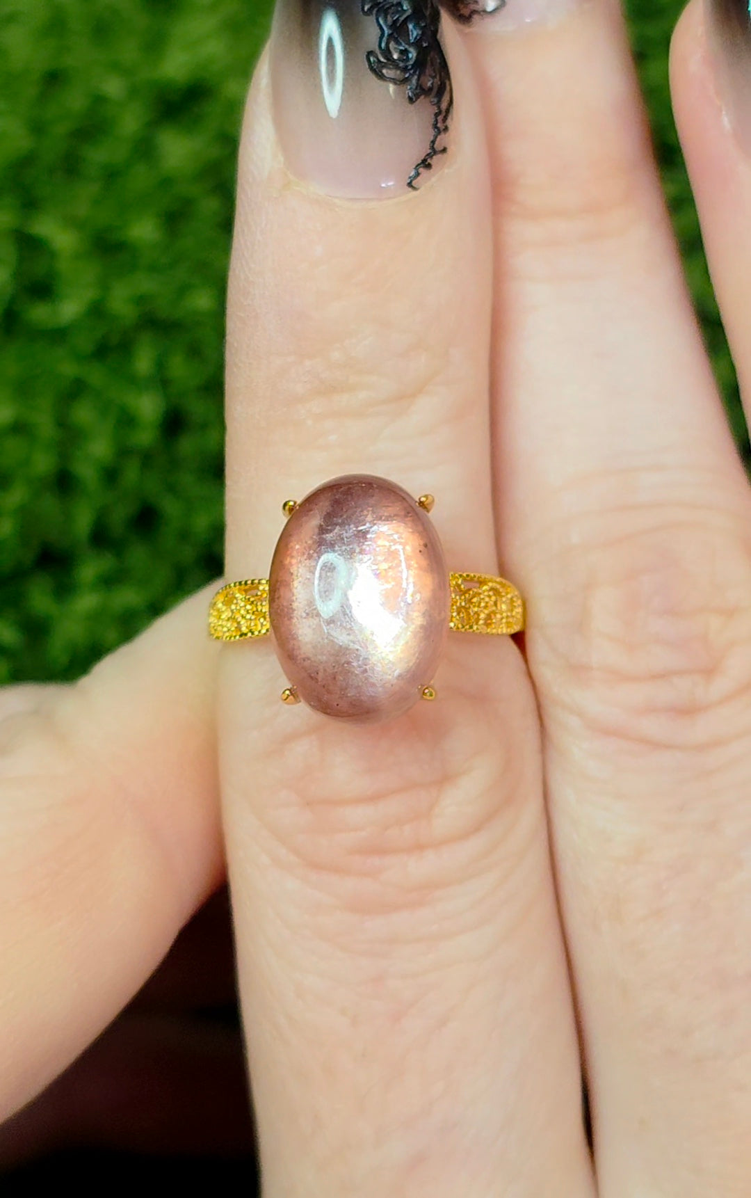Purple Gem Lepidolite Ring B