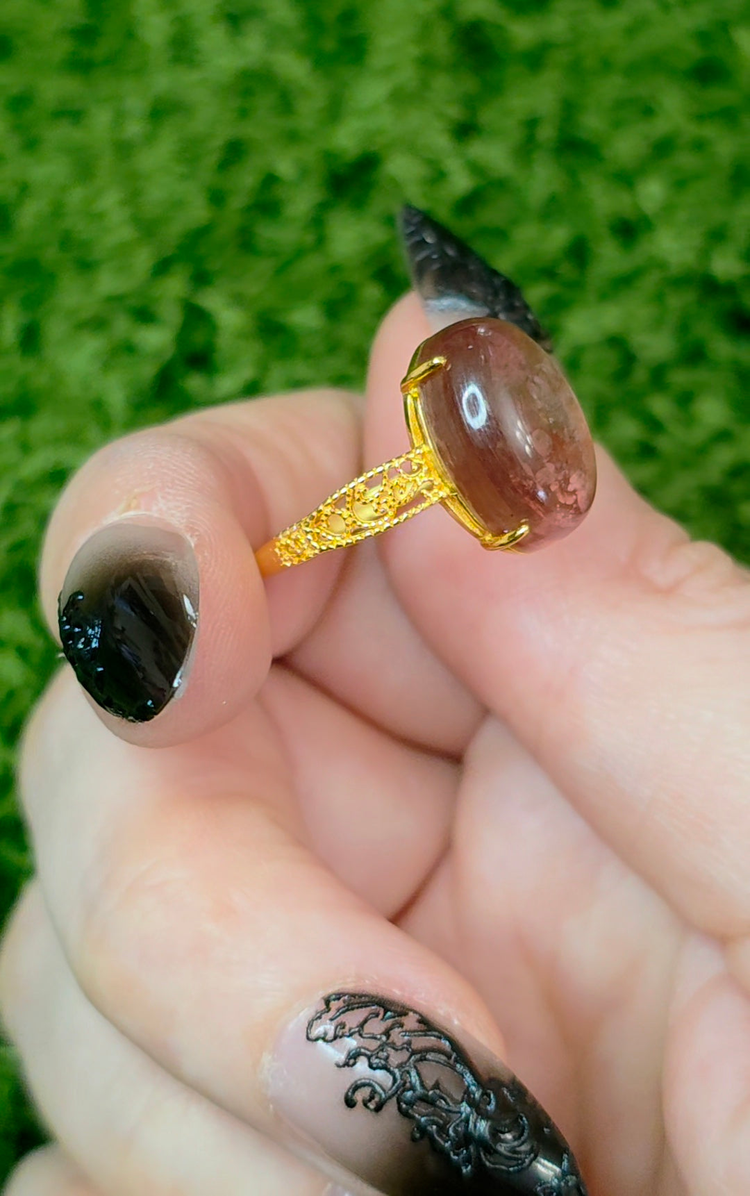 Purple Gem Lepidolite Ring B