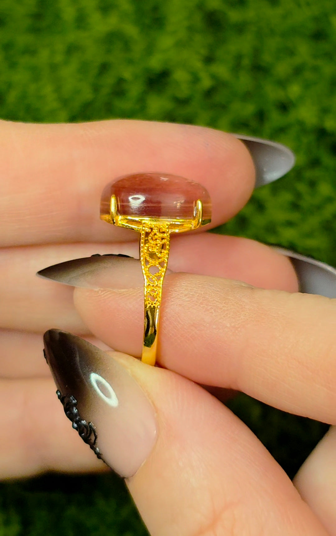 Purple Gem Lepidolite Ring B