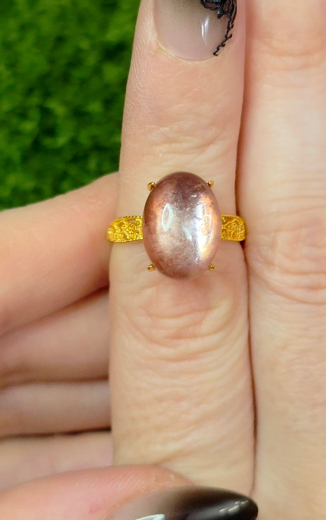 Purple Gem Lepidolite Ring B
