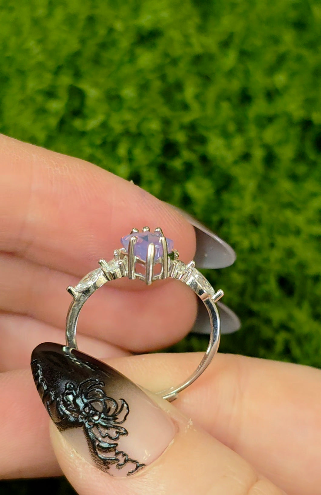 Lavender Moon Quartz Kite Ring