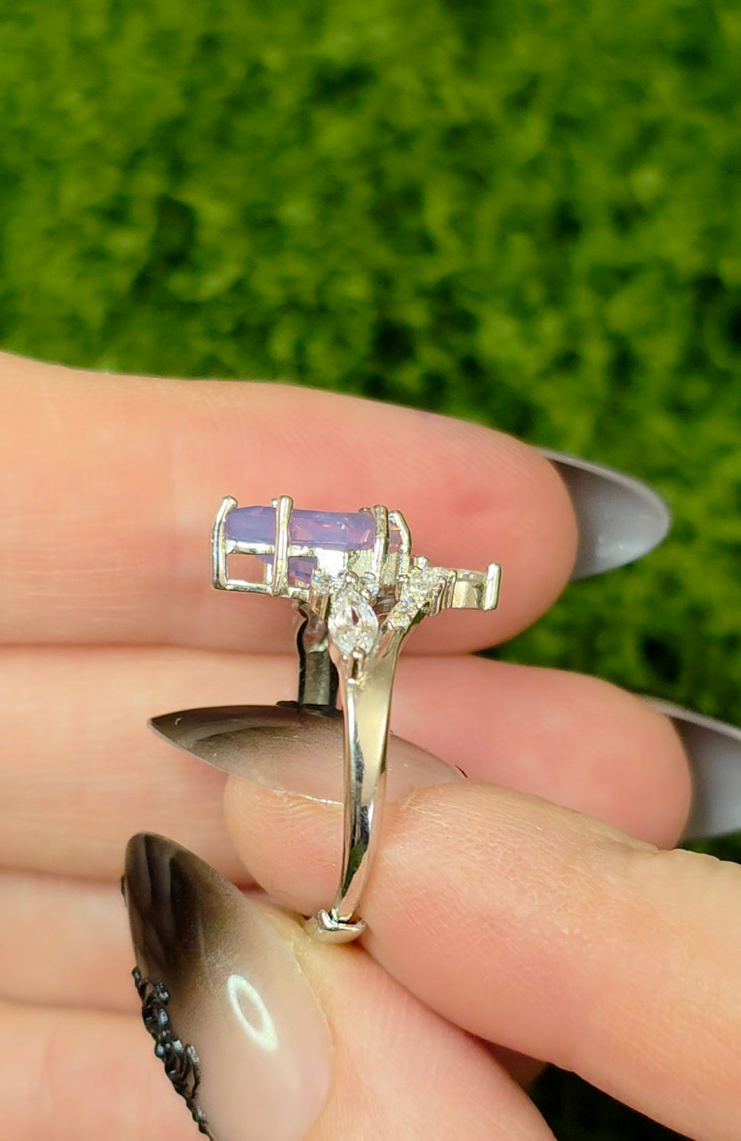 Lavender Moon Quartz Kite Ring