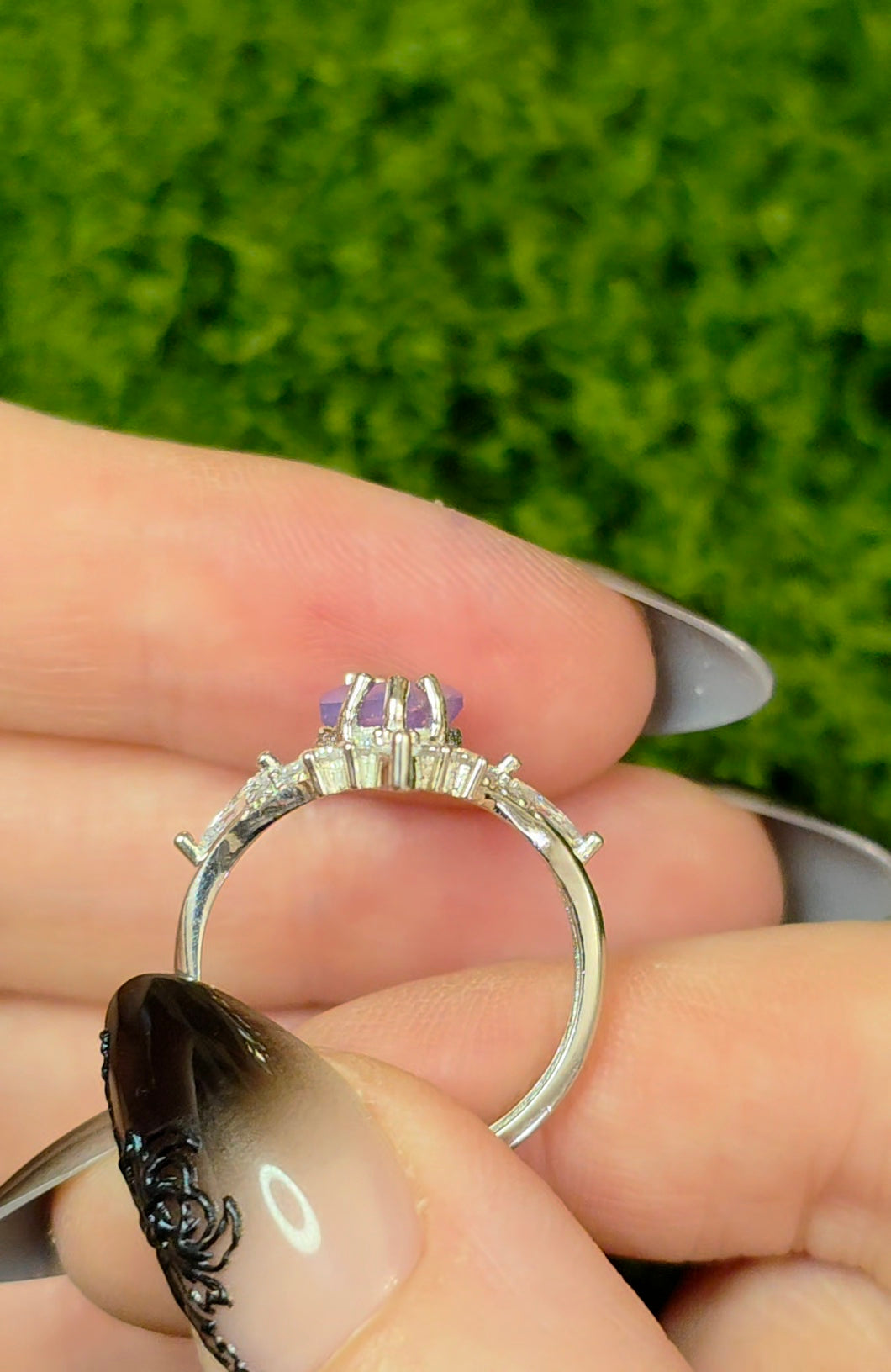 Lavender Moon Quartz Kite Ring