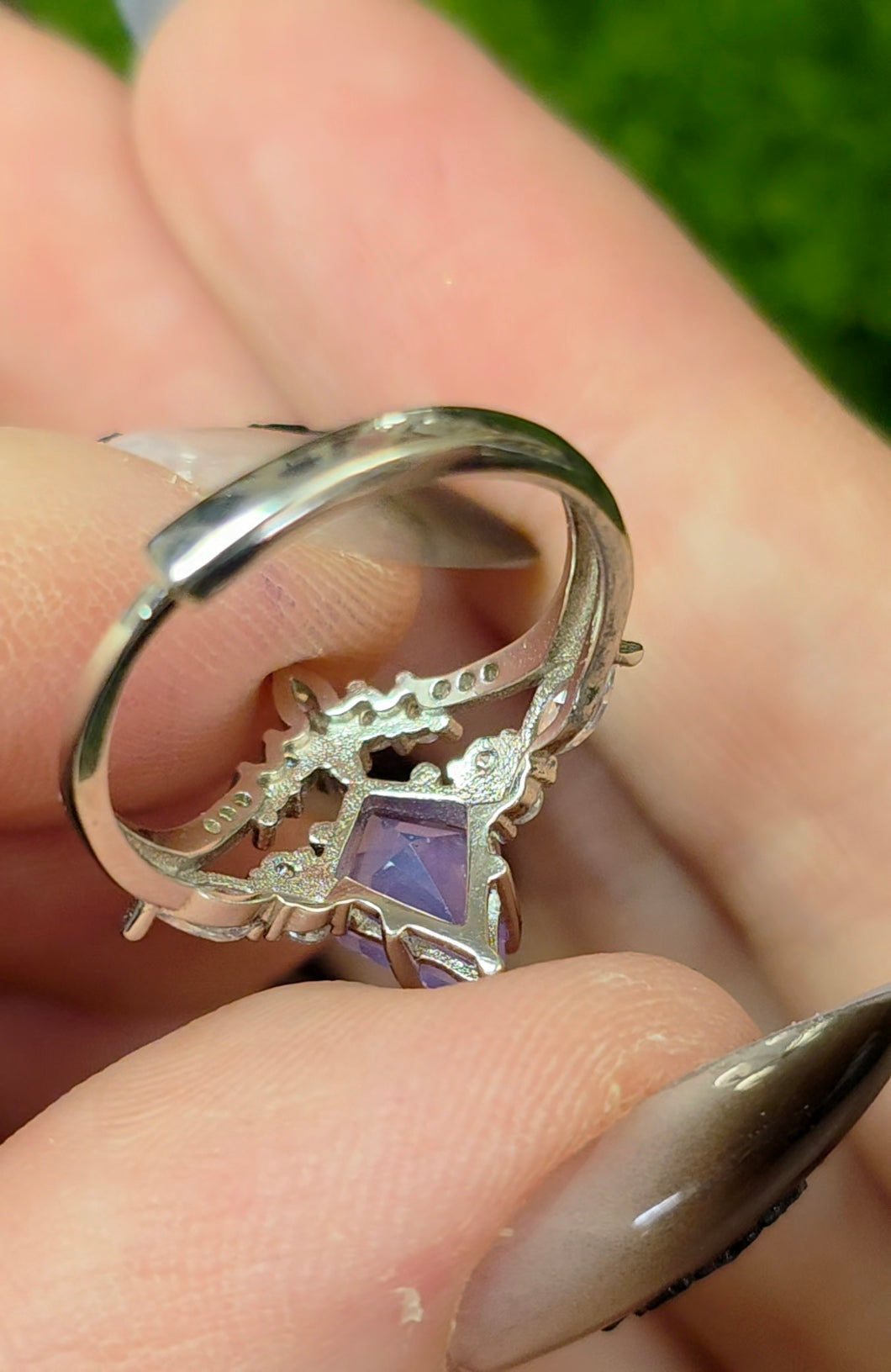 Lavender Moon Quartz Kite Ring