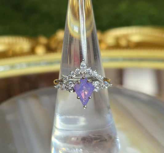 Lavender Moon Quartz Kite Ring