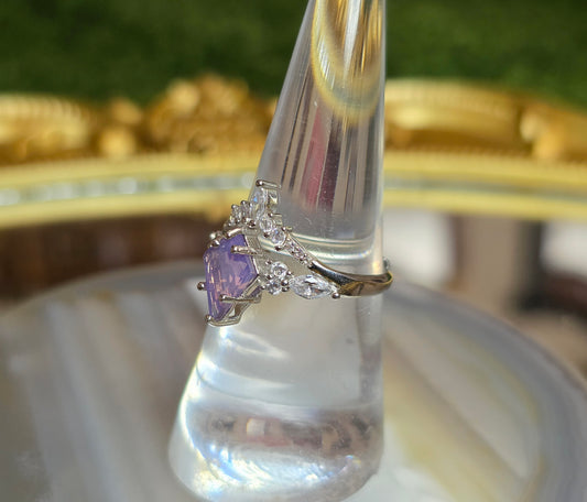 Lavender Moon Quartz Kite Ring