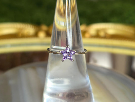 Lavender Moon Quartz Star Ring