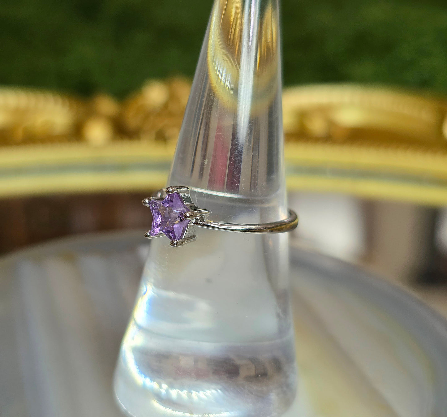 Lavender Moon Quartz Star Ring