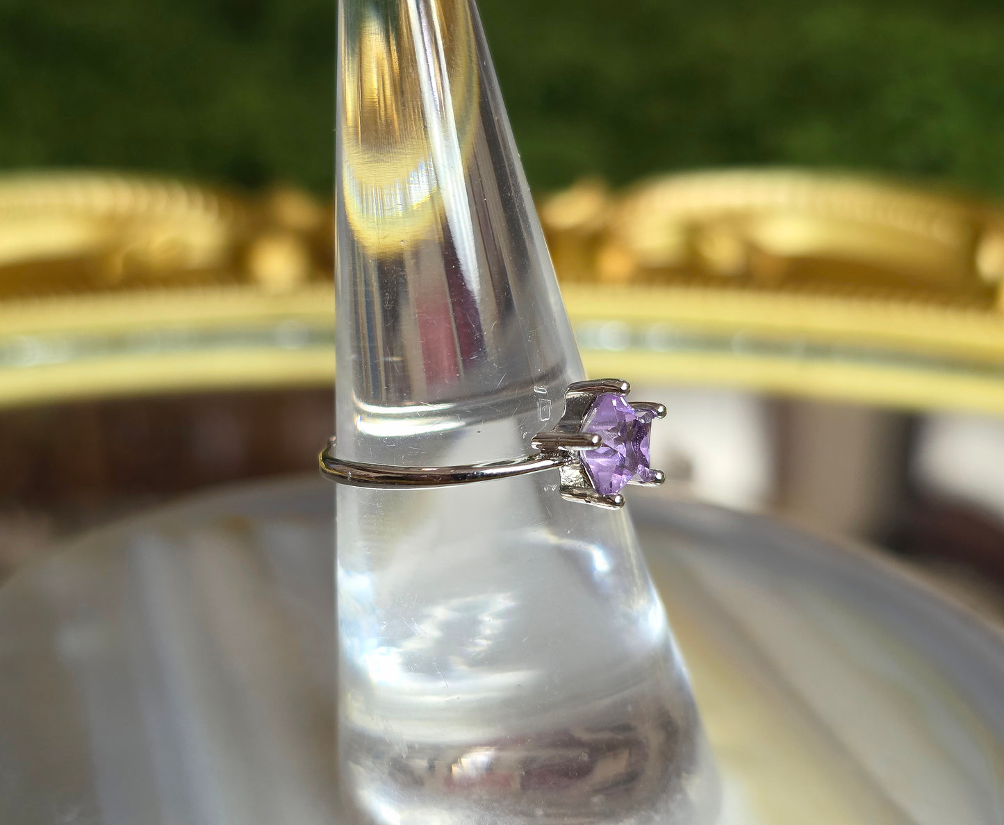 Lavender Moon Quartz Star Ring