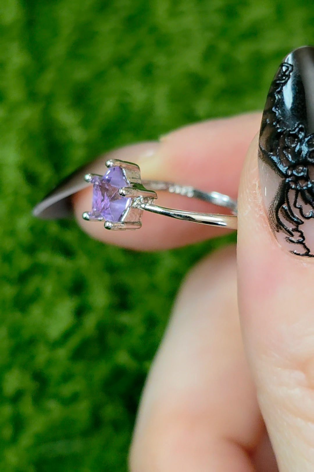 Lavender Moon Quartz Star Ring