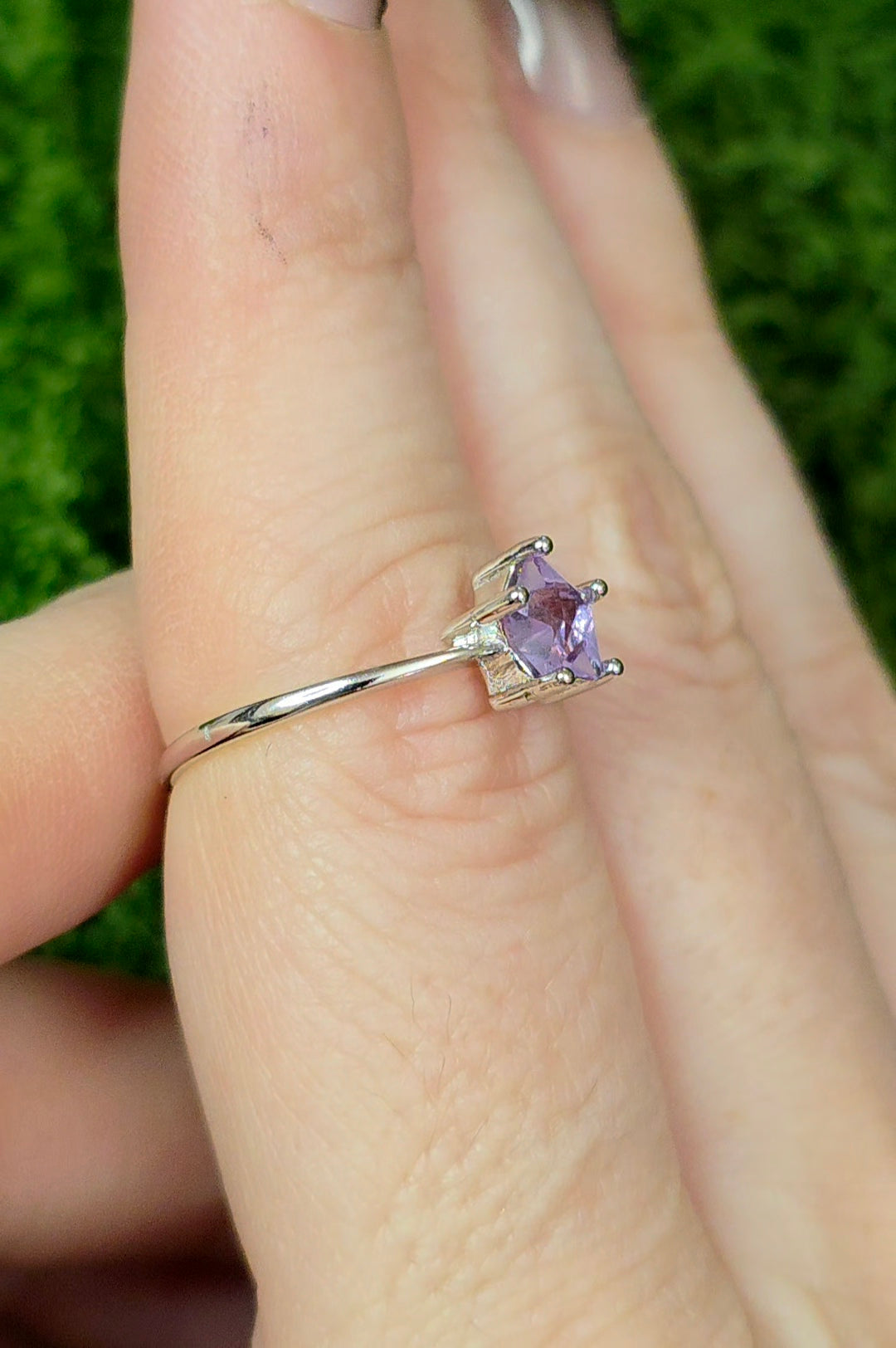 Lavender Moon Quartz Star Ring