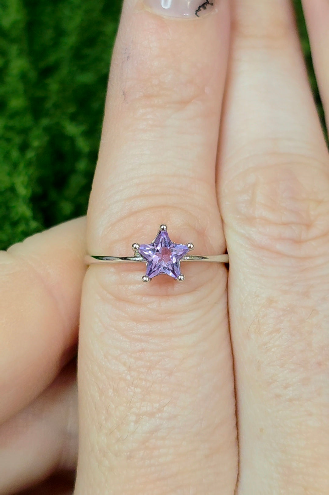 Lavender Moon Quartz Star Ring