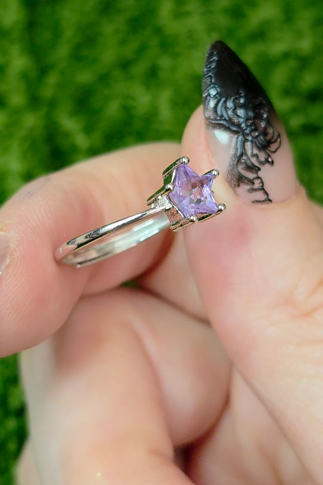 Lavender Moon Quartz Star Ring