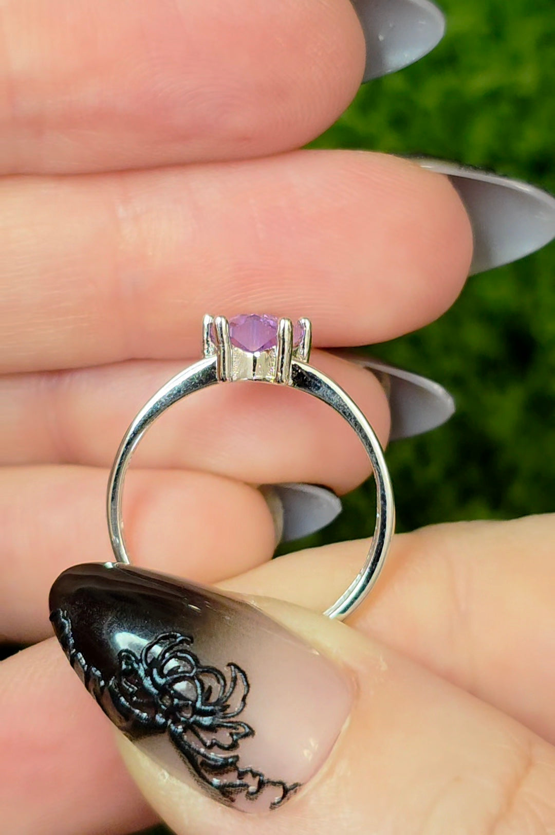 Lavender Moon Quartz Star Ring
